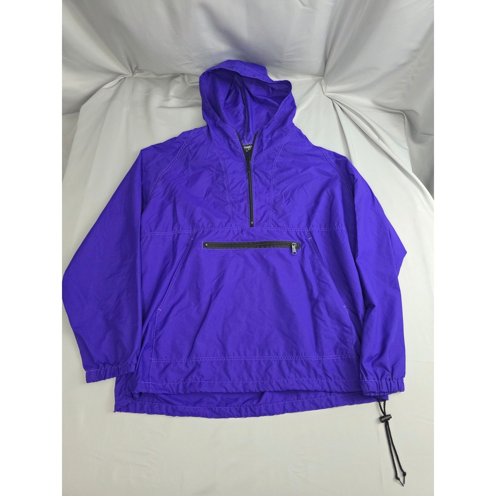Sportsmaster Purple Nylon Supplex Anorak Windbreaker Jacket Made in USA Large